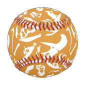 Dinosaurierknochen (Gold) Baseball (Rückseite)
