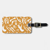 Dinosaurierknochen (Gold) Gepäckanhänger (Vorderseite horizontal)