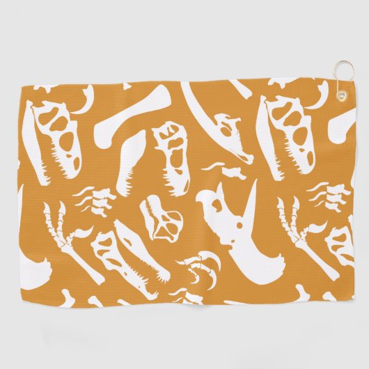 Dinosaurierknochen (Gold) Golfhandtuch (Horizontal)