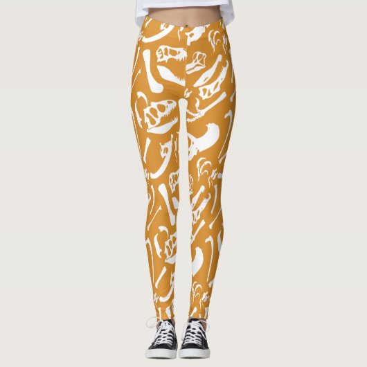 Dinosaurierknochen (Gold) Leggings (Vorderseite)