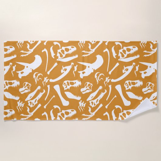 Dinosaurierknochen (Gold) Strandtuch (Vorderseite)