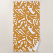 Dinosaurierknochen (Gold) Strandtuch (Vorderseite)
