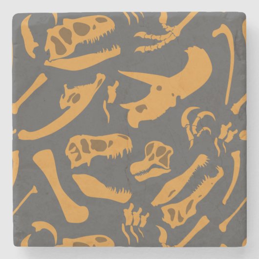 Dinosaurierknochen (grau) steinuntersetzer (Vorderseite)