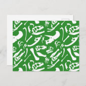 Dinosaurierknochen (grün) postkarte (Vorne/Hinten)