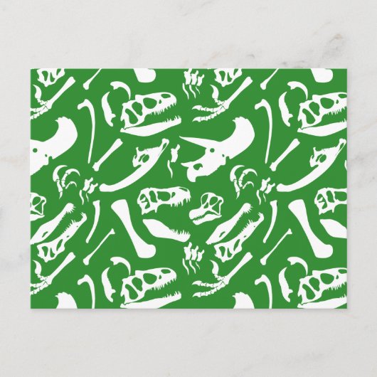 Dinosaurierknochen (grün) postkarte (Vorderseite)