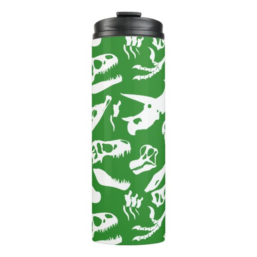 Dinosaurierknochen (grün) thermosbecher (Vorderseite)