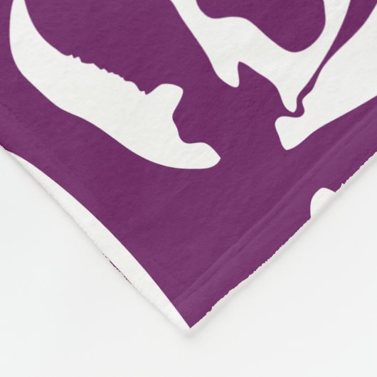 Dinosaurierknochen (Lila) Fleecedecke (Ecke)