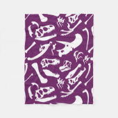 Dinosaurierknochen (Lila) Fleecedecke (Vorderseite)