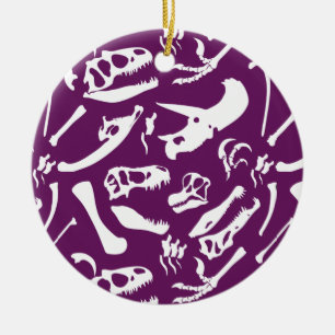 Dinosaurierknochen (Lila) Keramik Ornament