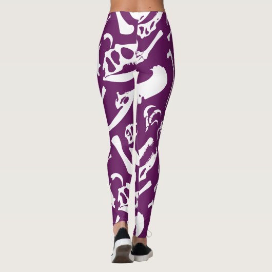 Dinosaurierknochen (Lila) Leggings (Rückseite)