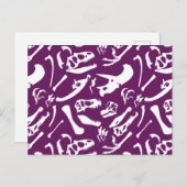 Dinosaurierknochen (Lila) Postkarte (Vorne/Hinten)