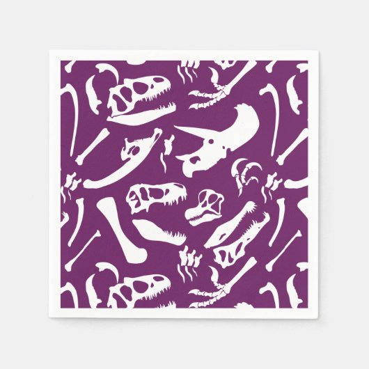 Dinosaurierknochen (Lila) Serviette (Vorderseite)