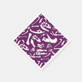 Dinosaurierknochen (Lila) Serviette (Ecke)