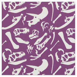 Dinosaurierknochen (Lila) Stoff