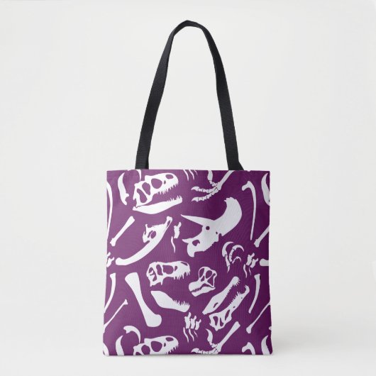 Dinosaurierknochen (Lila) Tasche (Vorderseite)