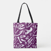 Dinosaurierknochen (Lila) Tasche (Rückseite)