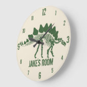 Dinosaurierknochen Personalisiert Große Wanduhr (Winkel)