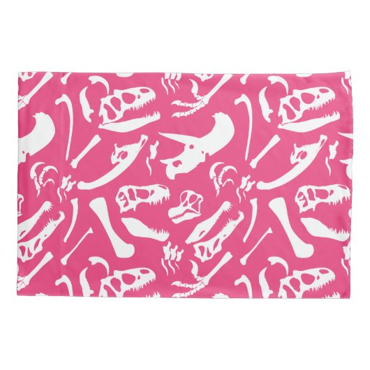 Dinosaurierknochen (rosa) kissenbezug (Rückseite)