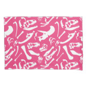 Dinosaurierknochen (rosa) kissenbezug (Vorderseite)