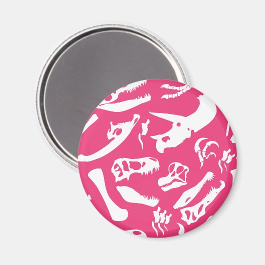 Dinosaurierknochen (rosa) magnet (Vorderseite/Rückseite)