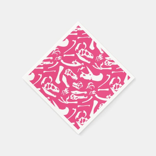Dinosaurierknochen (rosa) serviette (Ecke)