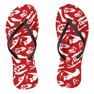 Dinosaurierknochen (Rot) Badesandalen