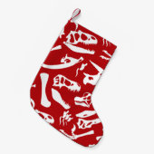 Dinosaurierknochen (rot) kleiner weihnachtsstrumpf (Vorderansicht (hängend))