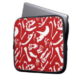 Dinosaurierknochen (rot) laptopschutzhülle (Vorderseite Links)