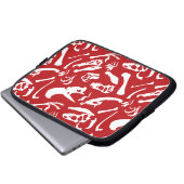 Dinosaurierknochen (rot) laptopschutzhülle (Vorne Knopf)