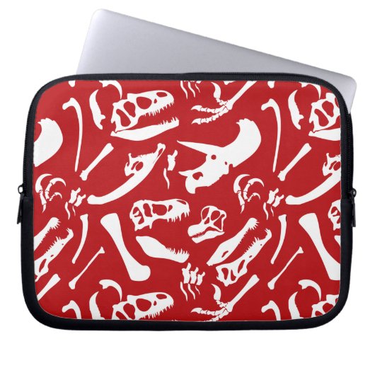 Dinosaurierknochen (rot) laptopschutzhülle (Vorderseite)