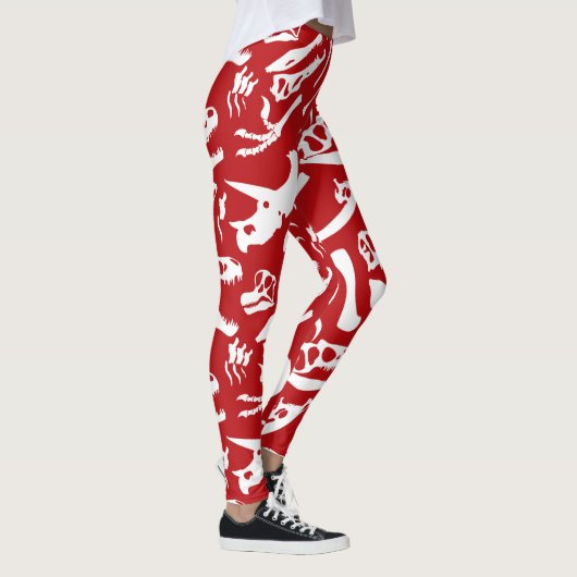 Dinosaurierknochen (rot) leggings (Rechts)
