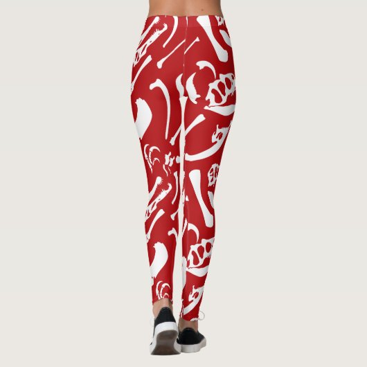 Dinosaurierknochen (rot) leggings (Rückseite)