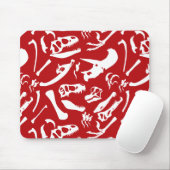 Dinosaurierknochen (rot) mousepad (Mit Mouse)