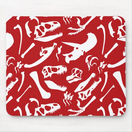 Dinosaurierknochen (rot) mousepad (Vorne)