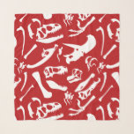 Dinosaurierknochen (rot) schal<br><div class="desc">Rot-weiße Dinosaurier Knochen wiederholen Muster! Zu den Dinosauriern in diesem Design zählen Tyrannosaurus Rex, Allosaurus, Parasaurolophus, Triceratops, Brachiosaurus, Spinosaurus und Velociraptor.</div>