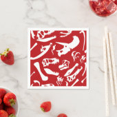 Dinosaurierknochen (rot) serviette (Beispiel)