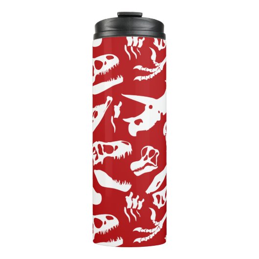 Dinosaurierknochen (rot) thermosbecher (Vorderseite)