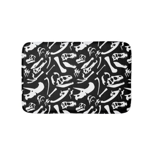 Dinosaurierknochen (schwarz) badematte (Vorderseite)