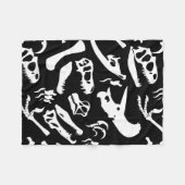Dinosaurierknochen (schwarz) fleecedecke (Vorderseite (Horizontal))