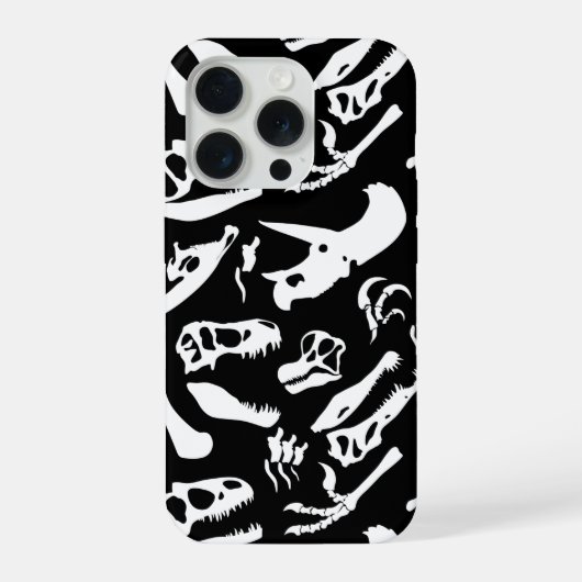 Dinosaurierknochen (Schwarz) iPhone Hülle (Rückseite)