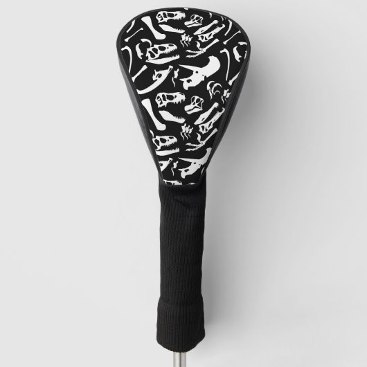 Dinosaurierknochen (schwarz und weiß) golf headcover (Vorderseite)