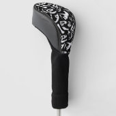 Dinosaurierknochen (schwarz und weiß) golf headcover (angewinkelt)