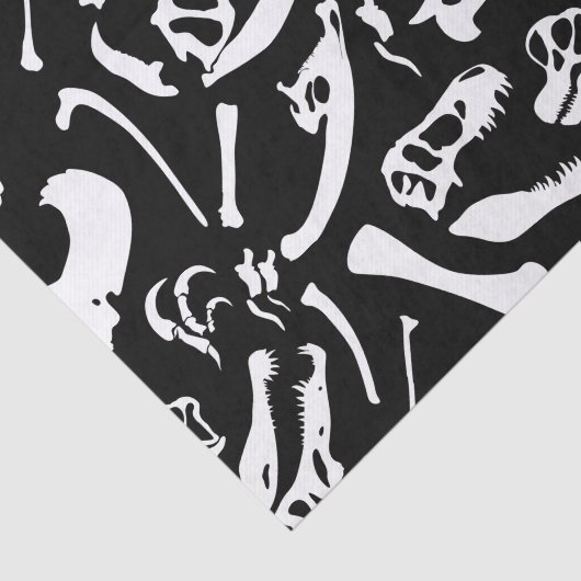Dinosaurierknochen (schwarz und weiß) seidenpapier (Ausschnitt)