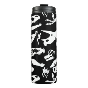 Dinosaurierknochen (schwarz und weiß) thermosbecher
