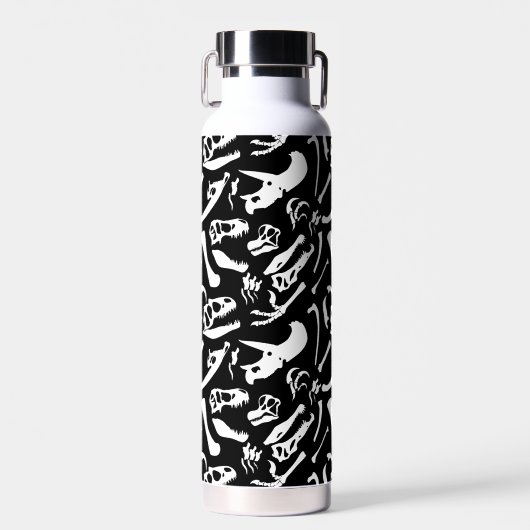 Dinosaurierknochen (schwarz und weiß) trinkflasche (Vorne)