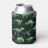 Dinosaurierknochen Vintage Silhouette Illustration Dosenkühler (Kanne Vorderseite)
