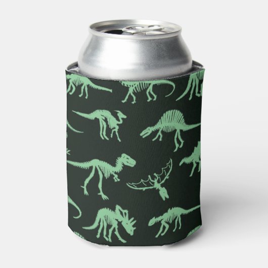 Dinosaurierknochen Vintage Silhouette Illustration Dosenkühler (Kanne Vorderseite)