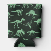 Dinosaurierknochen Vintage Silhouette Illustration Dosenkühler (Vorderseite)