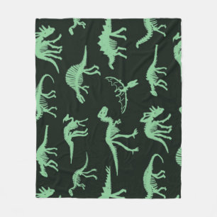 Dinosaurierknochen Vintage Silhouette Illustration Fleecedecke