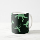 Dinosaurierknochen Vintage Silhouette Illustration Kaffeetasse (VorderseiteRechts)